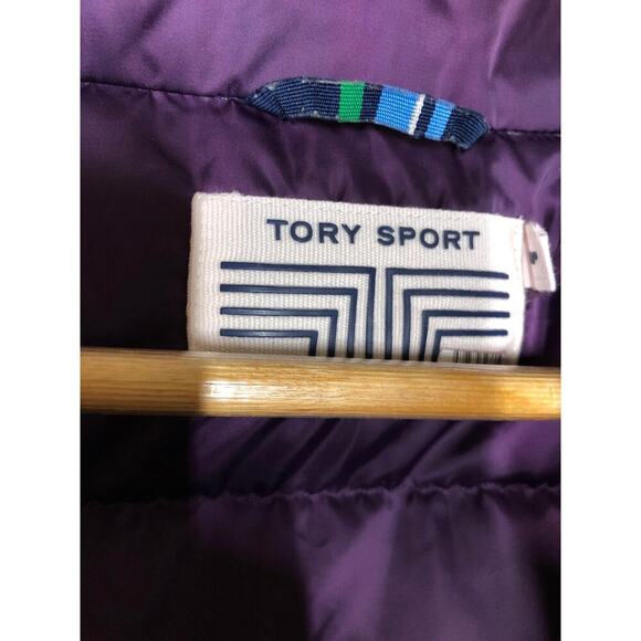 Tory Burch Sport Down Jacket Performance Satin Quilted Puffer Purple S - Picture 8 of 12